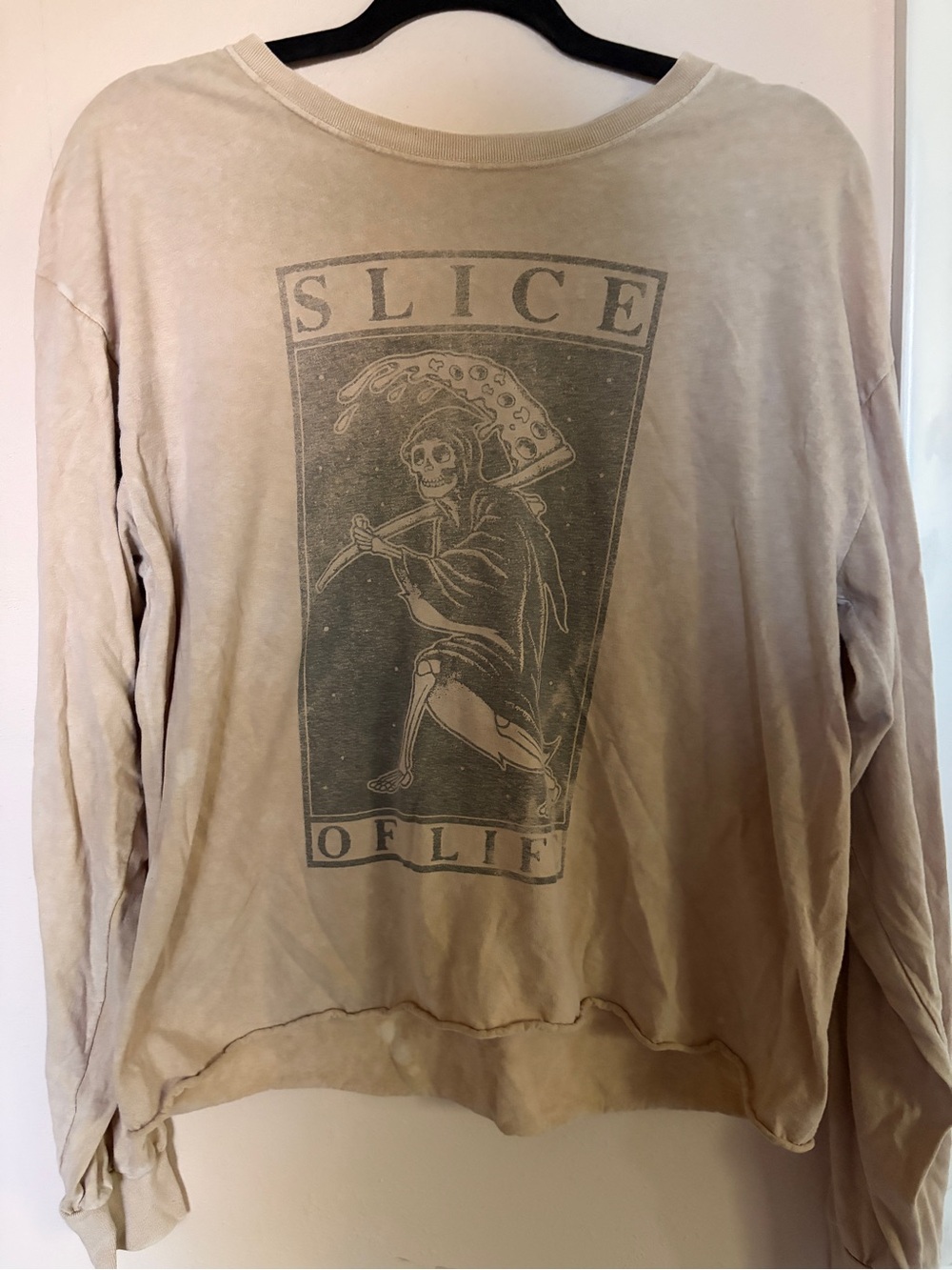 Fifth Sun Beige 'Slice of Life' Graphic Crewneck Sweater